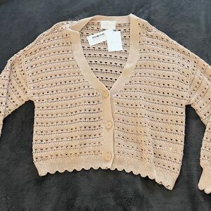Elegant Beige Knit Cardigan